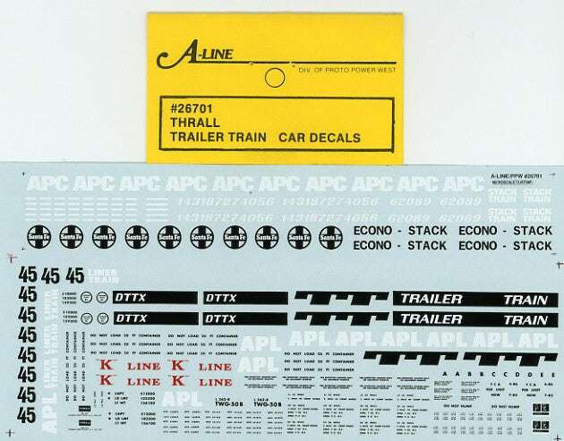 #26701 - TTX, TTX/APL, TTX/APC, TTX/K-LINE & TTX Santa Fe Applications - Yellow Cars