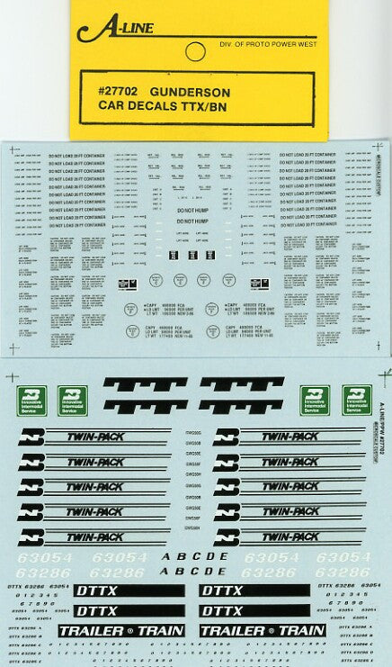 #27702 - TTX/BN (Twin Pack) Yellow Car