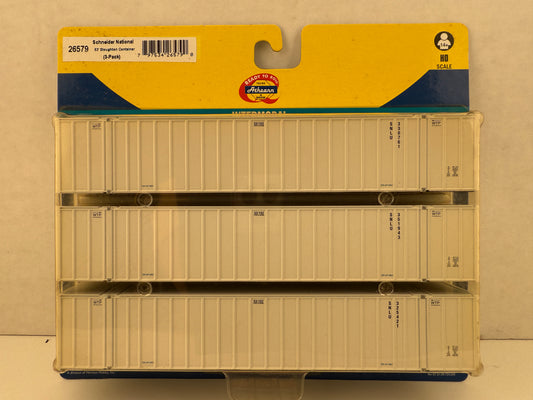 26579 Athearn Scheider National 53’ Stoughton Container (3-pack) 
Intermodal