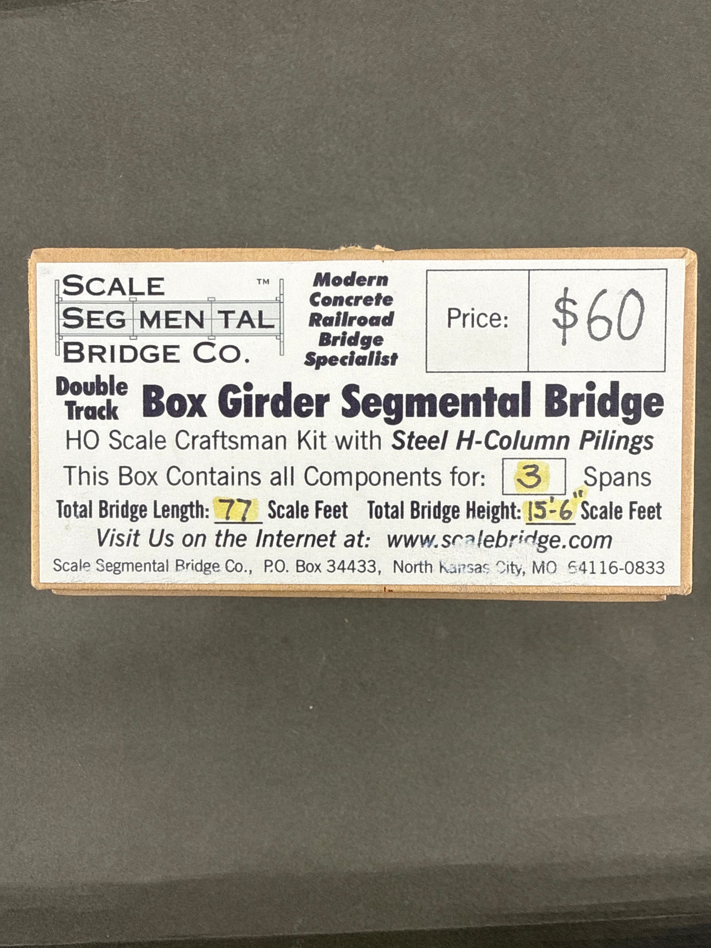 SSB Box Girder Segmental Bridge HO Scale