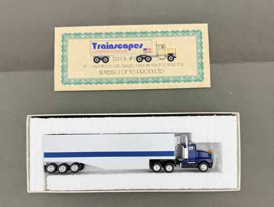 Trainscapes Limited Edition Truck #3 45' Axle Wood Chip Trailer, 3 Axle Kw Tractor w/ Air Roll 1 out of 50