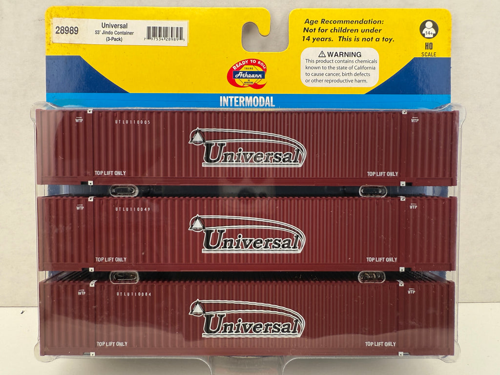 28989 Athearn Universal 53’ Jindo Container (3-pack) 
Intermodal