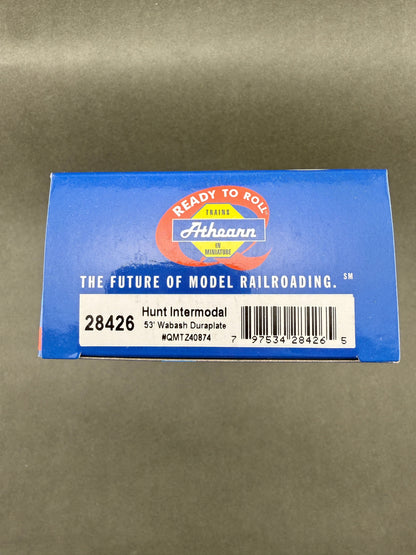 Athearn 28426 RTR QM TZ #0874 53' Wabash Duraplate, Hunt Intermodal