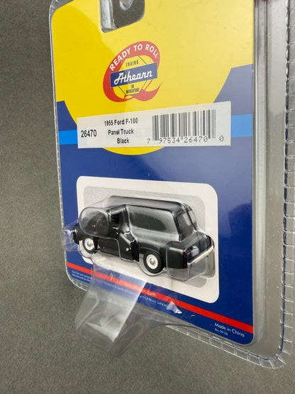 ATH 26470 HO Black 1955 Ford F 100 Panel Truck