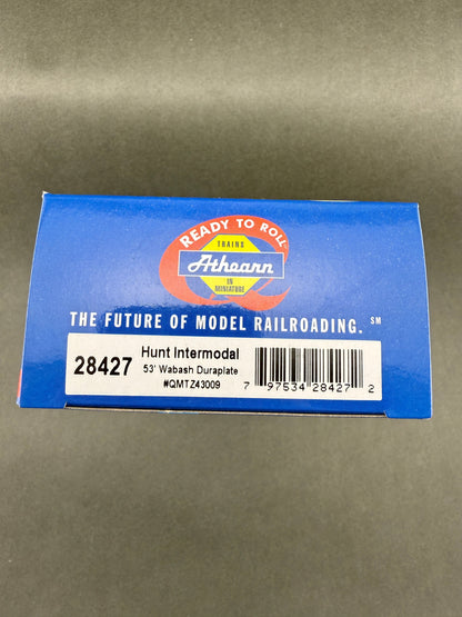 Athearn 28427 RTR QMTZ #3009 53' Wabash Duraplate, Hunt Intermodal