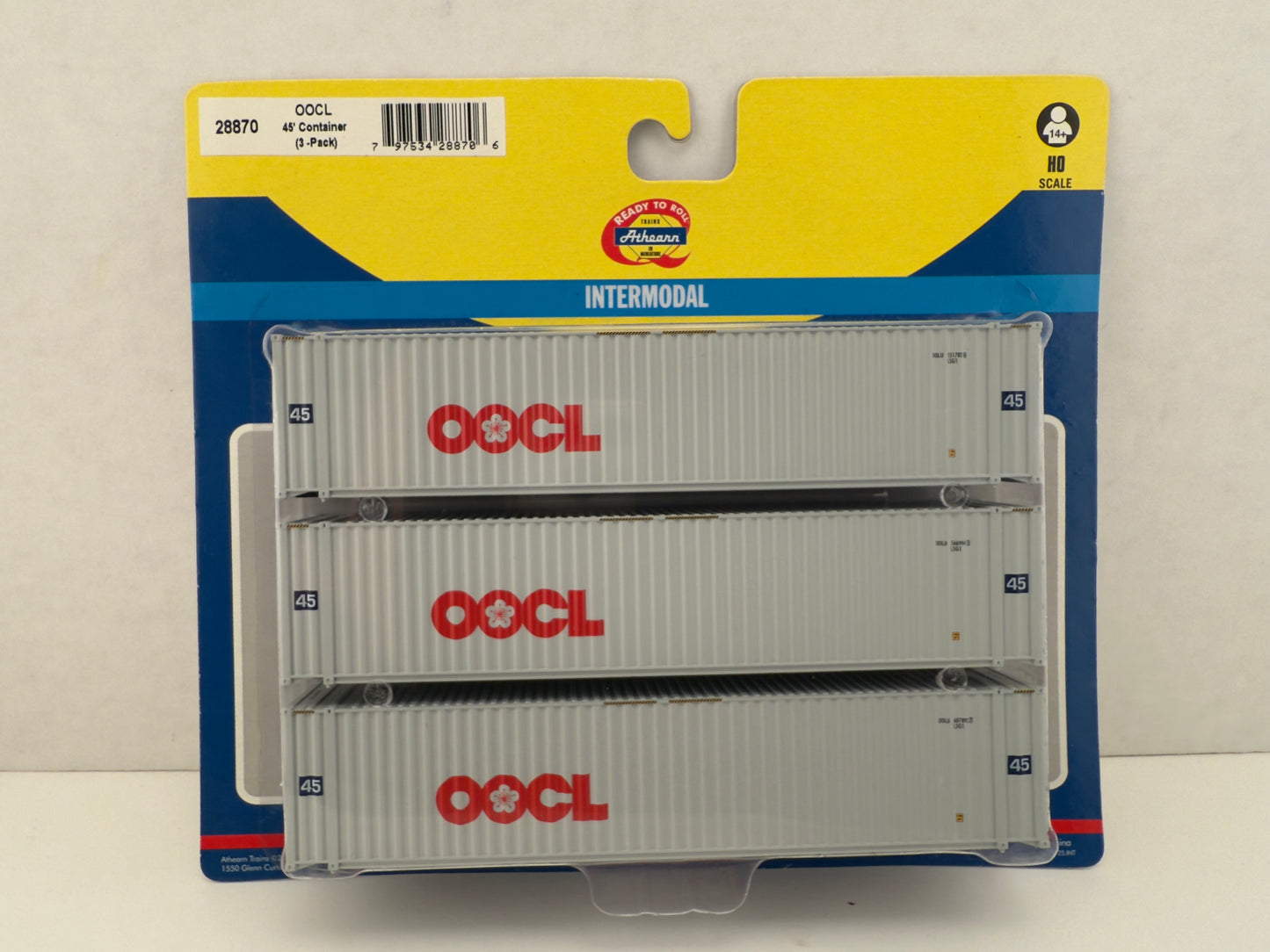ATH 28870 OOCL 45' Container 3 pack Intermodal