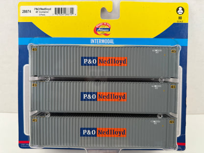 ATH 28874 Athearn P and O Nedlloyd 45’ Container 3 pack Intermodal