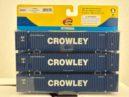 ATH 28994 Athearn Crowley 53’ Jindo Container (3-pack) Intermodal