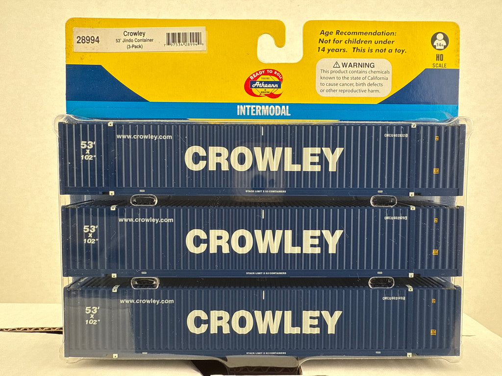 28994 Athearn Crowley 53’ Jindo Container (3-pack) 
Intermodal