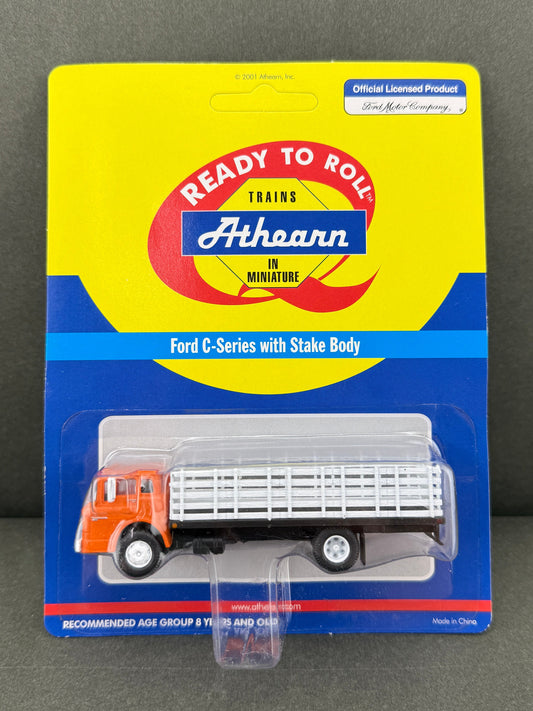 Athearn 2726 HO Orange Ford C-Series With Stake Body