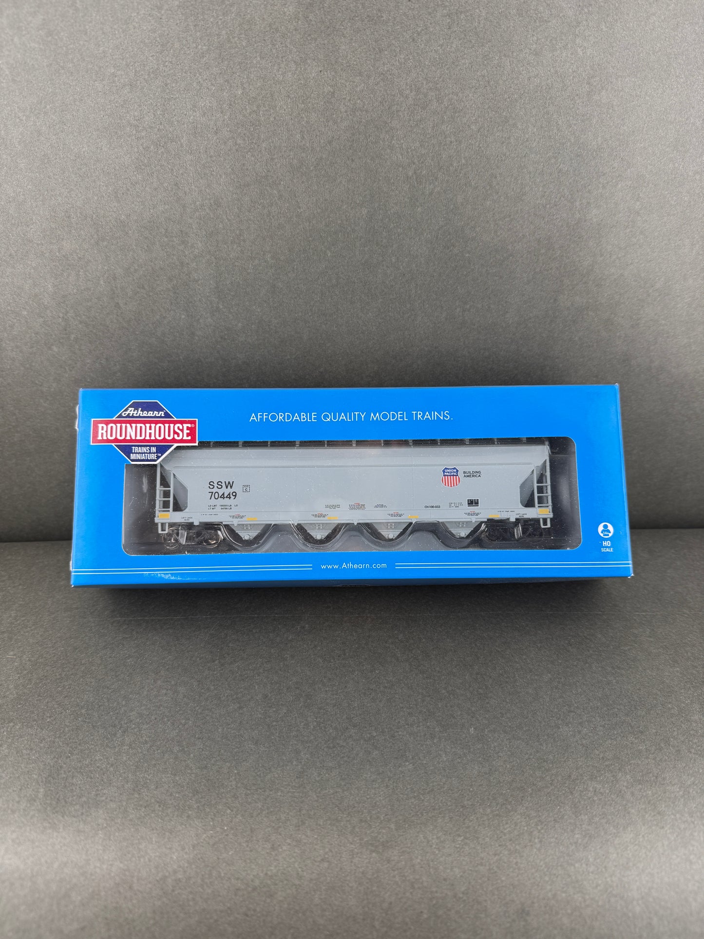 ATH RND 15216 HO 70449 ACF 5250 Centerflow Hopper Cotton Belt UP Logo