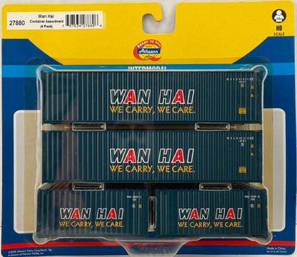 ATH 27880 Wan Hai 40' and  20' Container Assortment 4 pack Intermodal