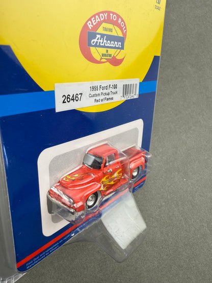 Athearn 26467 HO Red w/ Flames 1955 Ford F-100 Pickup Truck