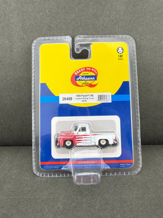 HO Athearn 26468 White/Red 1955 Ford F-100 Pickup Truck