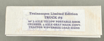 Trainscapes Limited Edition Truck #5 60' 3 Axle Portable Rock Crusher w/4 Axle Mack Tractor 2 out of 50