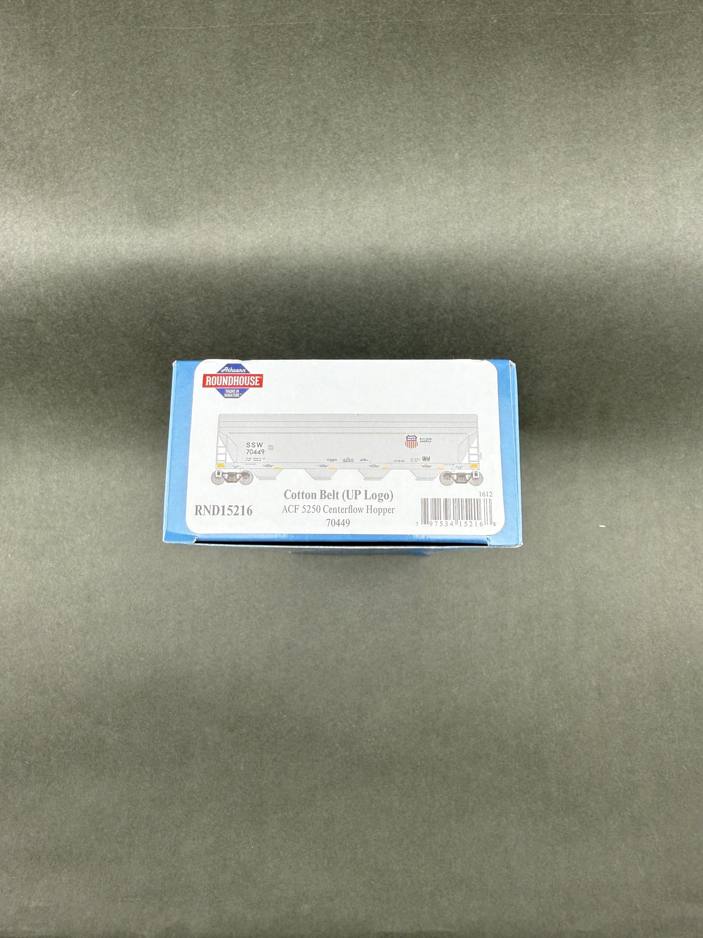 ATH RND 15216 HO 70449 ACF 5250 Centerflow Hopper Cotton Belt UP Logo