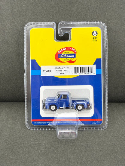 Athearn 26443 HO Scale Blue 1955 Ford F-100 Pickup Truck