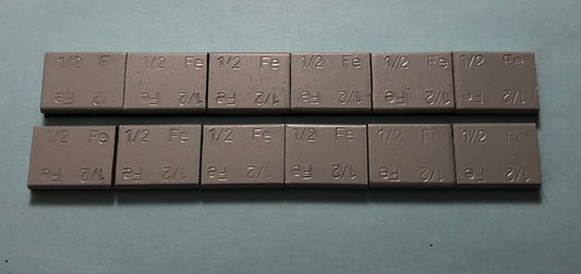 13004 - 12 ea Steel 1/2 oz pieces (5/8x7/8x3/16")