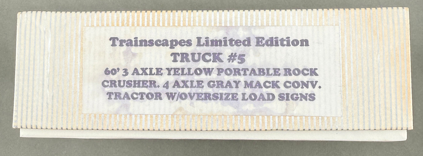 Trainscapes Limited Edition Truck #5 60' 3 Axle Portable Rock Crusher w/4 Axle Mack Tractor 1 out of 50
