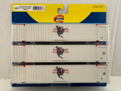 ATH 26577 National Fast Freight 53' Jindo Container 3 pack Intermodal