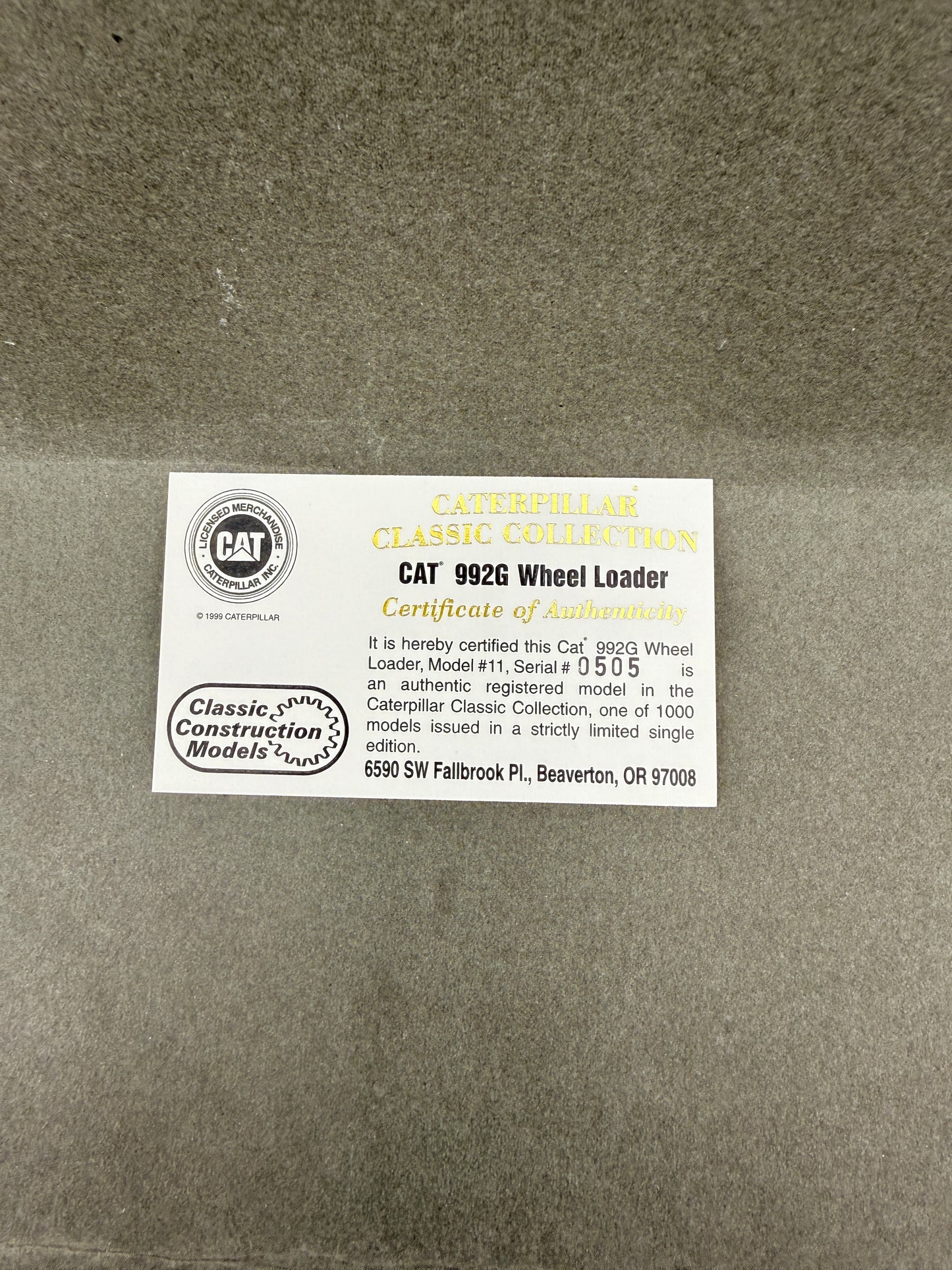 Classic Construction Models Caterpillar CAT 992G Wheel Loader Limited Edition
