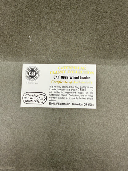 Classic Construction Models Caterpillar CAT 992G Wheel Loader Limited Edition