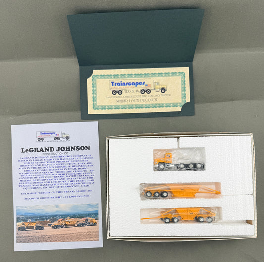 Trainscapes Limited Edition Truck #6 11 Axle Legrand Johnson Double Belly Dump, Mack Tractor 1 out of 75