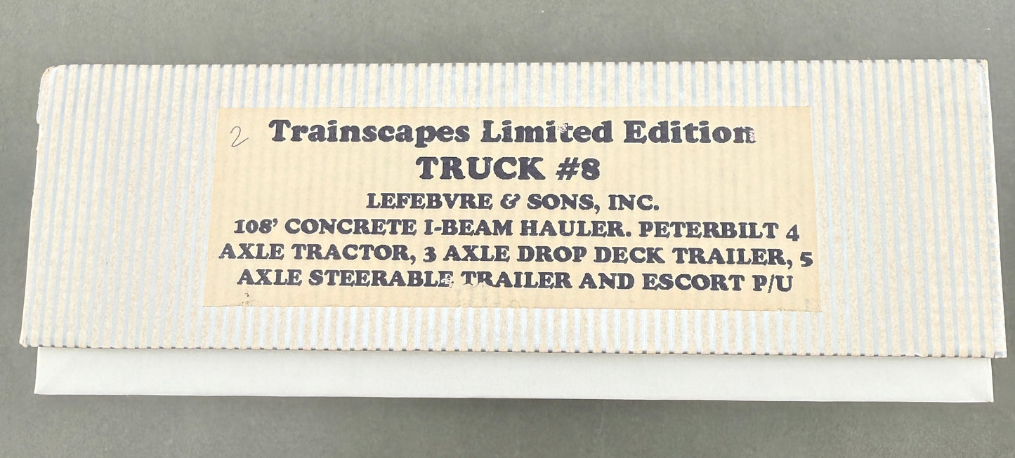 Trainscapes Limited Edition Truck #8 Lefebvre & Sons 108' Concrete I-Beam Hauler with Escort 2 out of 75