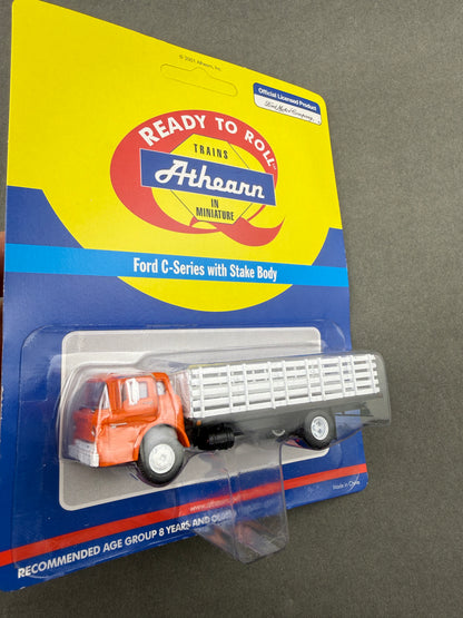 Athearn 2726 HO Orange Ford C-Series With Stake Body