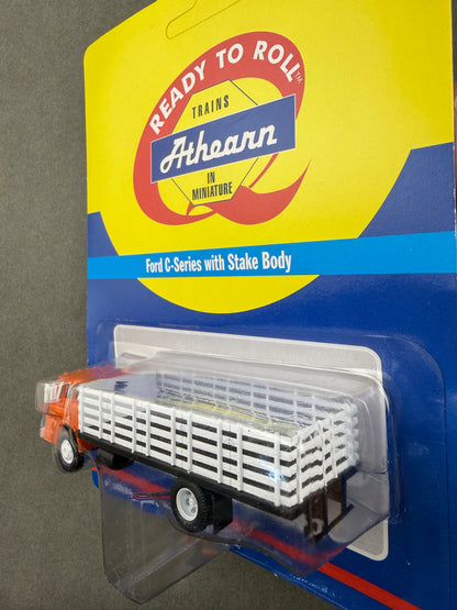 Athearn 2726 HO Orange Ford C-Series With Stake Body