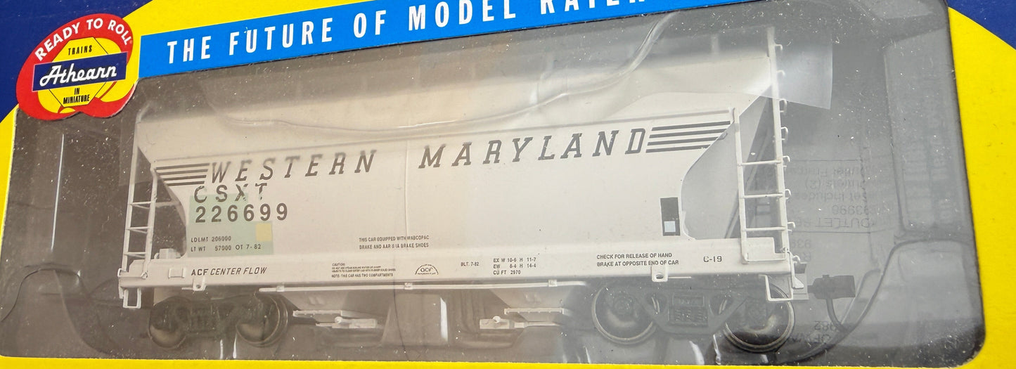 ATH 15493 HO RTR 226699 ACF 270 2 Bay Covered Hopper CSX  Ex Wm