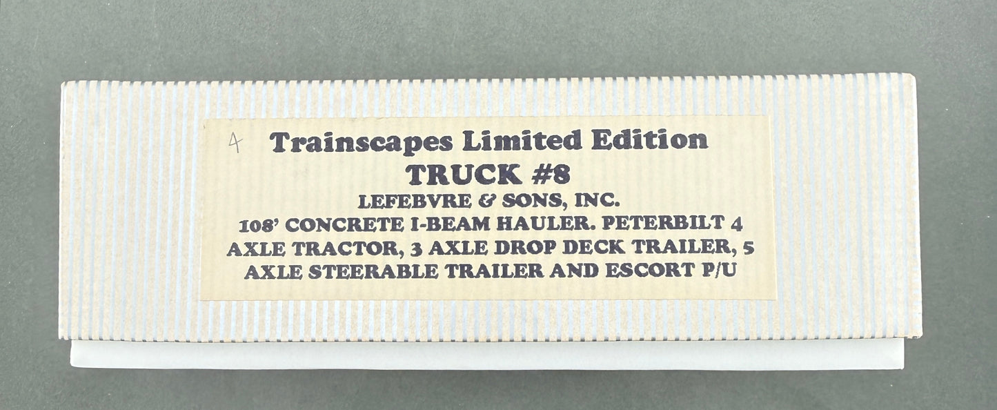 Trainscapes Limited Edition Truck #8 Lefebvre & Sons 108' Concrete I-Beam Hauler with Escort 4 out of 75