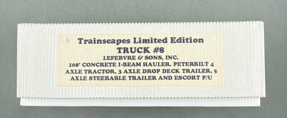 Trainscapes Limited Edition Truck #8 Lefebvre & Sons 108' Concrete I-Beam Hauler with Escort 4 out of 75