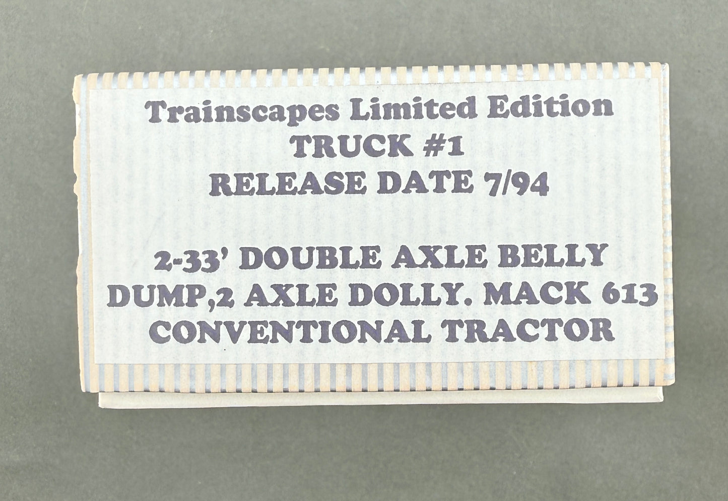Trainscapes Limited Edition Truck #1 3 Axle Mack - Two 33' Double Axle Belly Dumps with Two Axle Dolly 2 out of 50