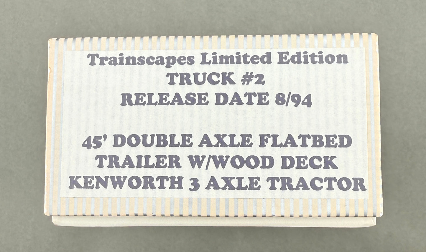 Trainscapes Limited Edition Truck #2 DBL Axle 45' Outside Frame Flatbed Trailer w/ 3 Axle KW Tractor 2 out of 50