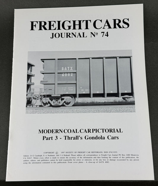 BK 74 Freight Cars Journal no 74 Modern Coal Car Pictorial Part 3 - Thrall's Gondola Cars