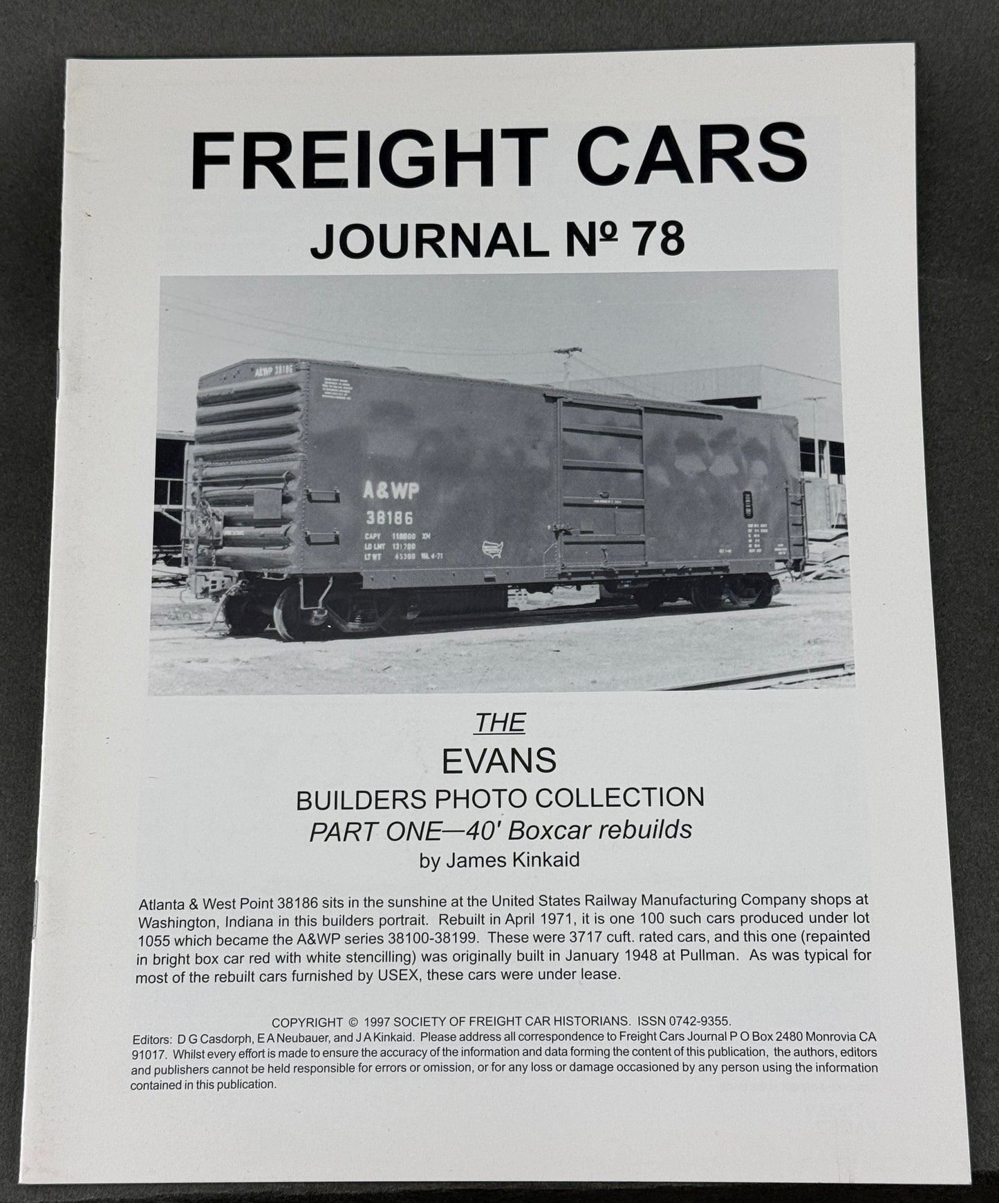 BK 78 Freight Cars Journal no 78 The Evans Builders photo collection part one - 40' Boxcar rebuilds