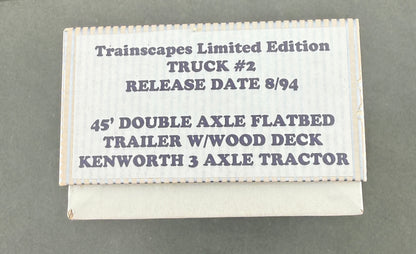 Trainscapes Limited Edition Truck #2 DBL Axle 45' Outside Frame Flatbed Trailer w/ 3 Axle KW Tractor 1 out of 50