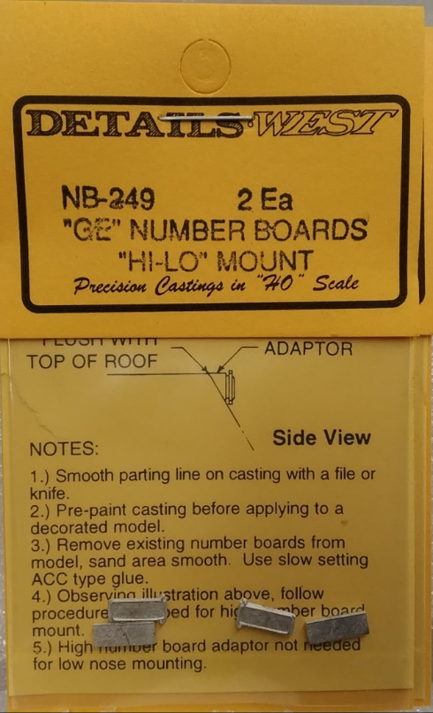 #DW NB-249 "GE" number boards