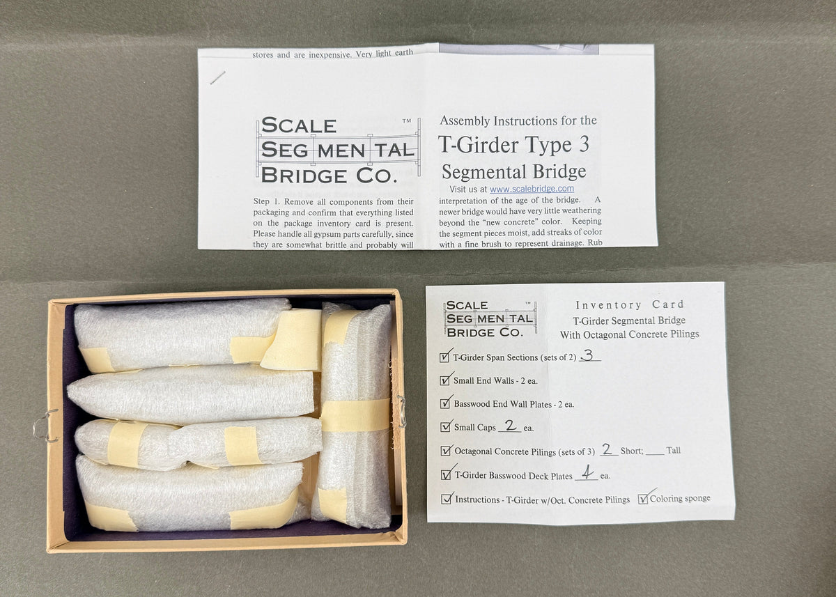 SSB T Girder Segmental Concrete Bridge HO Scale