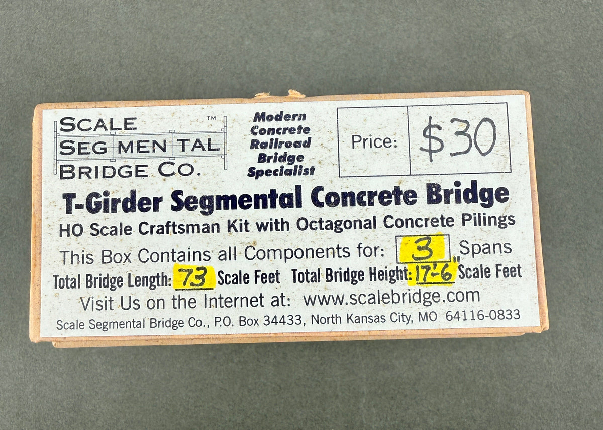SSB T Girder Segmental Concrete Bridge HO Scale
