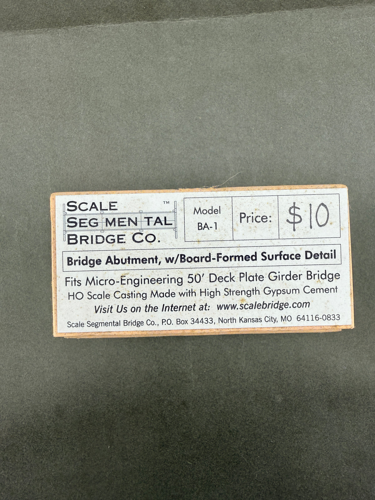 SSB Bridge Abutment HO Scale