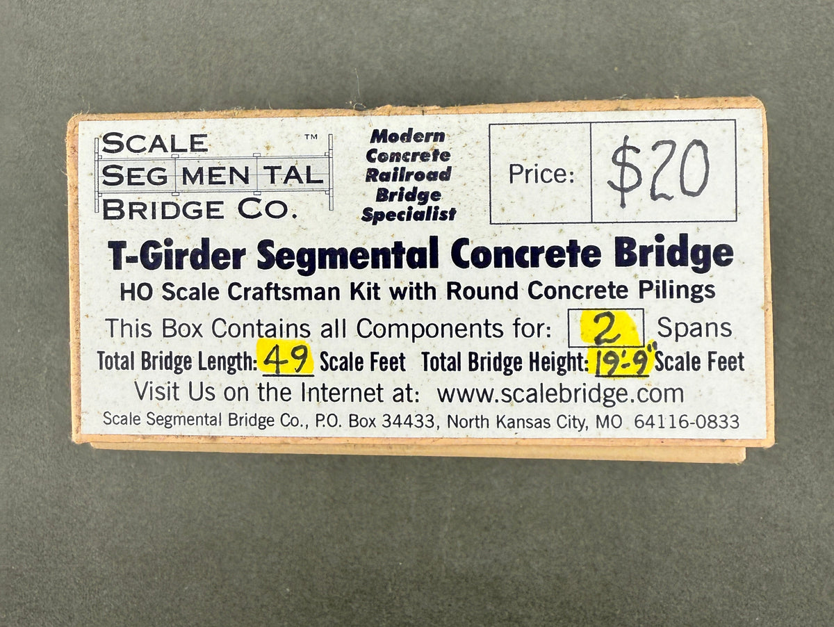 SSB T-Girder Segmental Concrete Bridge HO Scale