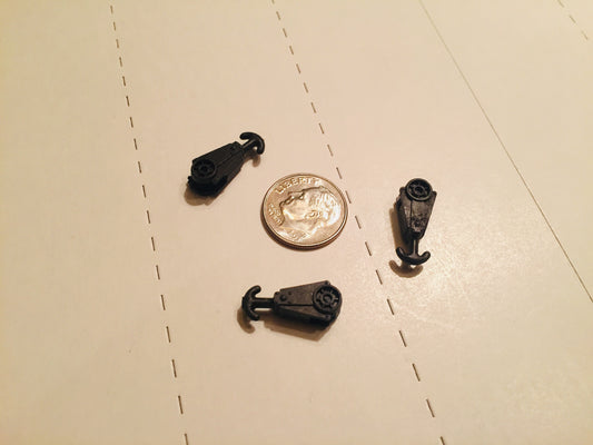 Ath - 17017  Crane hook (large)  Pk-3    (hooks are diecast metal)