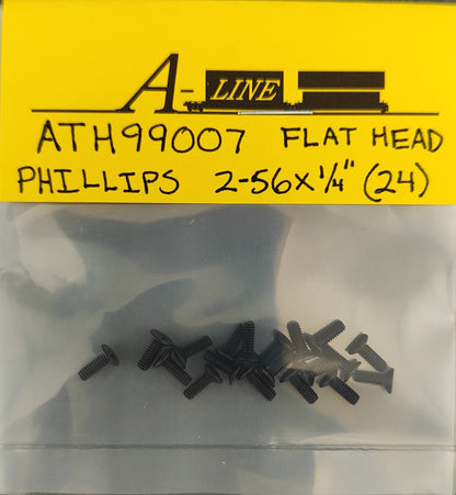 ATH 99007 Flat Head Screw (2-56 x 1/4")  includes 24 black screws
