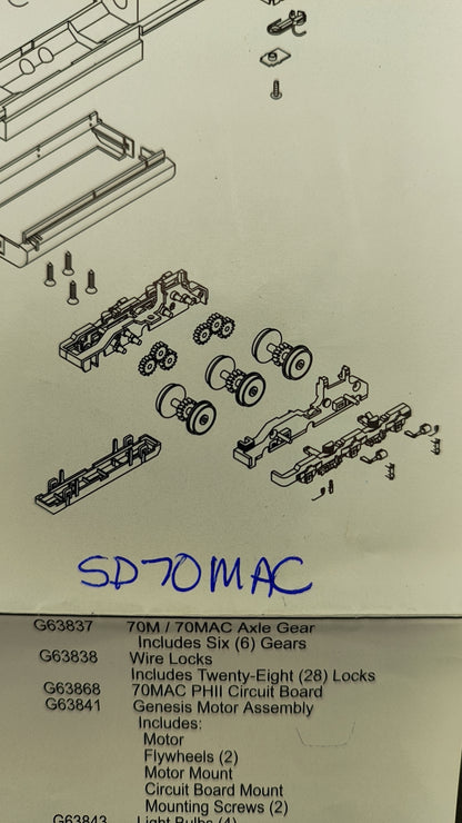 Athearn G63860 SD 70M/MAC Sideframe Set (plastic)- Fits Athearn Genesis Trucks