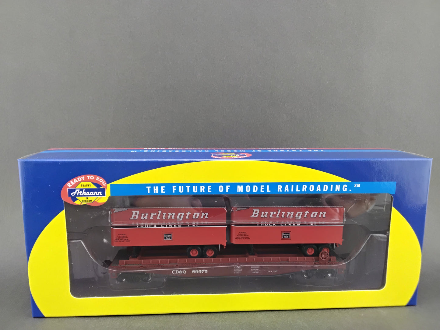 ATH 96364 Burlington 50' Flat with two 25' trailers CB & Q 89975