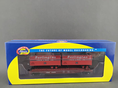 ATH 96364 Burlington 50' Flat with two 25' trailers CB & Q 89975