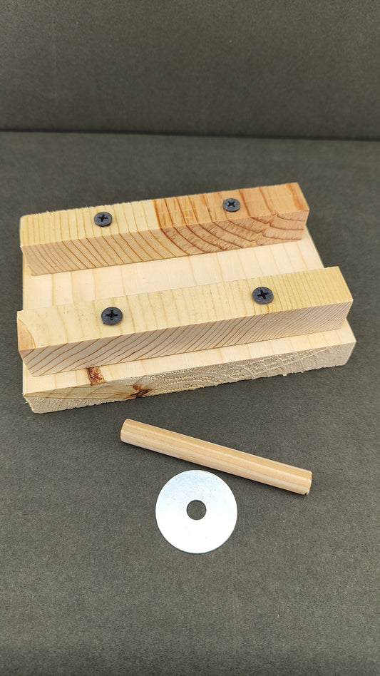 SOM 1006  HO  track cleaner car Slider Block Loader Fixture comes assembled and includes wooden down and washer. Slider block not included with kit