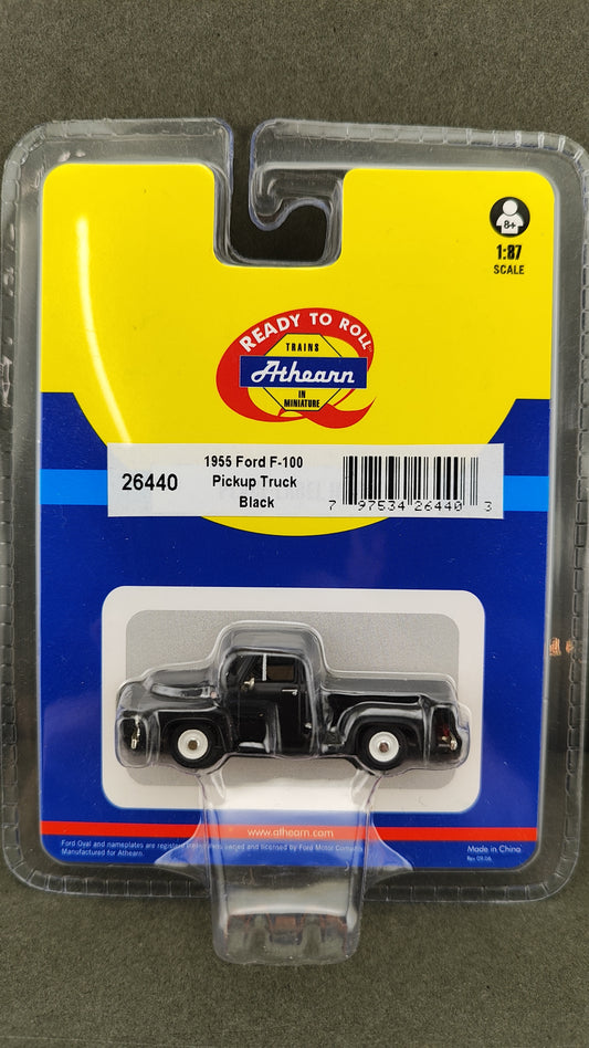 Athearn 26440 HO Scale Black 1955 Ford F-100 Pickup Truck
